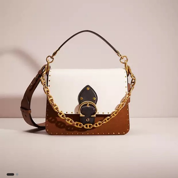 Coach Restored Beat Shoulder Bag In Colorblock With Rivets - Picture 5 of 8